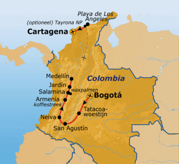 Kaart Colombia